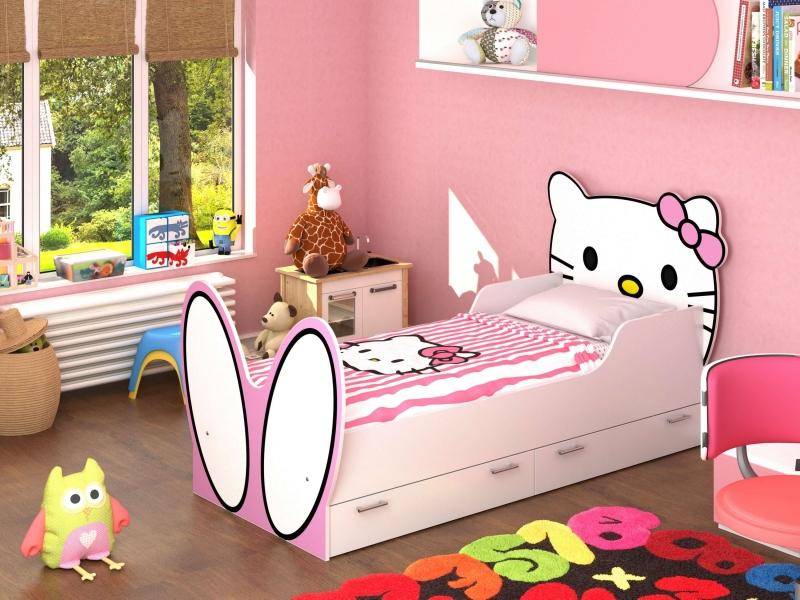 кровать hello kitty! с бязевым матрацем в Братске