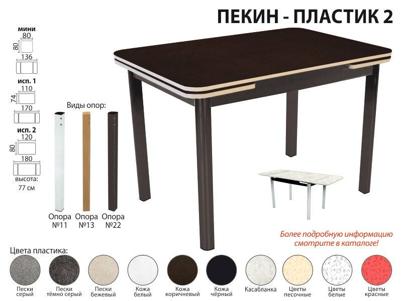 стол обеденный пекин пластик 2 в Братске