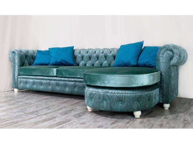 диван chesterfield с оттоманкой в Братске