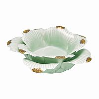 подсвечник керамический в виде цветка с золотыми лепестками flower pale green medium, 4 см в Братске
