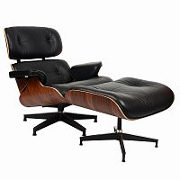 кресло eames style lounge chairчерное с коричневым в Братске