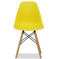 стул деревянный pc-015 желтый ножки дерево (eames style) в Братске