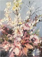 картина маслом красивые цветы 90*120 см. в Братске