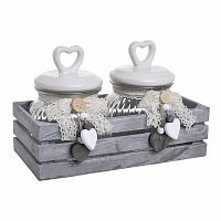 банка love с крышкой, набор 2 шт. на подставке серого цвета в Братске