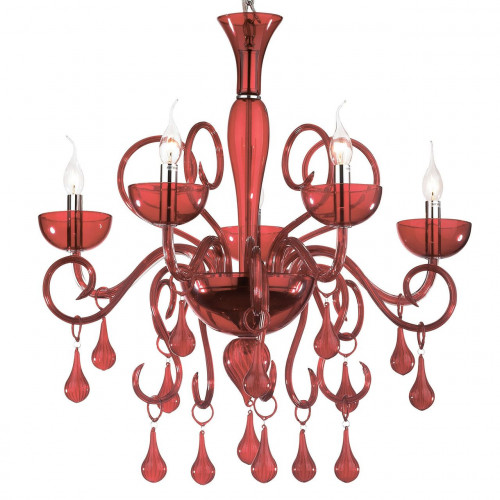 подвесная люстра ideal lux lilly sp5 rosso в Братске