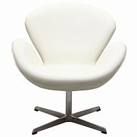 кресло swan chair экокожа белое в Братске