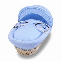 колыбель-переноска gift wicker moses basket натуральная, голубое белье в Братске