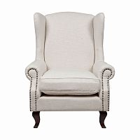 кресло мягкое с ушами белое collins wingback chair в Братске