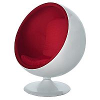 кресло-шар eero ball chair бело-красное в Братске