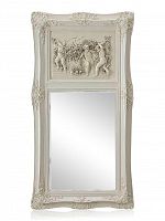 зеркало настенное прямоугольное в высокой белой раме францини distressed chalk white в Братске