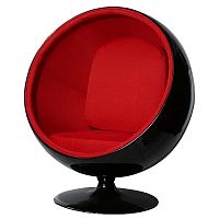 кресло eero ball chair черно-красное в Братске