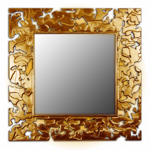 зеркало золотое квадратное 75х75 см с декором камуфляж camouflage в Братске