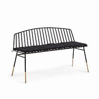 siena bench 120 черный металл черная ткань от la forma (ex julia grup) в Братске