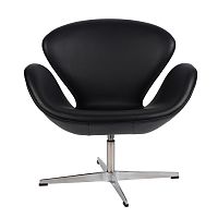 кресло arne jacobsen style swan chair черное в Братске