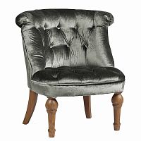 кресло sophie tufted slipper chair микровелюр серое в Братске