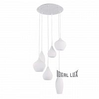 подвесная люстра ideal lux soft sp6 bianco в Братске