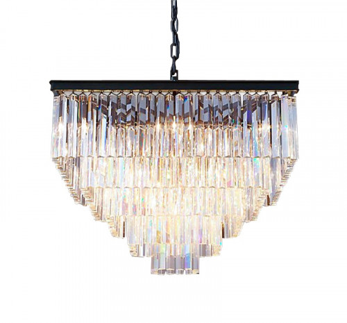 люстра odeon square 80 черное основание, прозрачное стекло в Братске