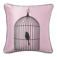 подушка с птичкой в клетке birdie in a cage pink в Братске