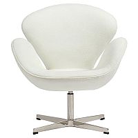 кресло swan chair кашемир белое в Братске