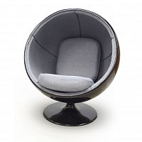 кресло ball chair черно-серое в Братске