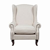 кресло collins wingback chair кремовая ткань в Братске