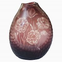 ваза стеклянная bordo (бело-бордовая) в Братске