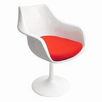 кресло tulip armchair бело-красное шерсть в Братске