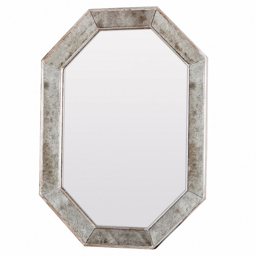 зеркало восьмиугольное вытянутое серебряное в состаренной раме ludovic в Братске