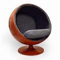 кресло ball chair оранжево-черное в Братске