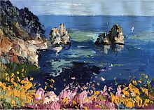 картина маслом морские скалы в Братске