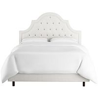 кровать двуспальная 180х200 белая с каретной стяжкой harvey tufted white в Братске