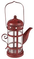 подсвечник-фонарь красный в виде чайника с ручкой old kettle, 27 см в Братске