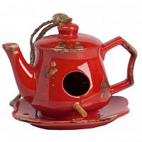 aромолампа для эфирных масел красная в виде чайника candelero red, 17 см в Братске
