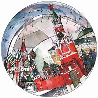 тарелка сувенирная спасская башня в Братске