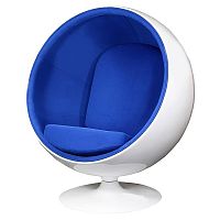 кресло eero ball chair синее с белым в Братске