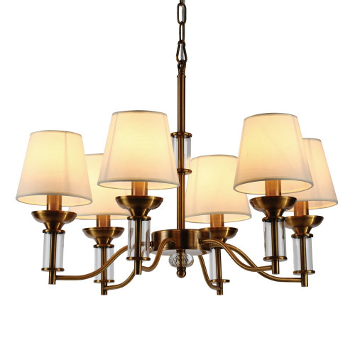 люстра walters 6 от delight collection прозрачная/бежевая/латунь в Братске