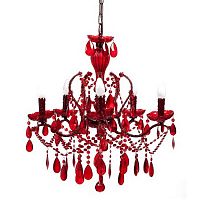 люстра 19th c. rococo iron & smoke crystal round (красная) красная в Братске