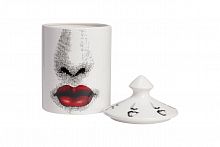 подсвечник белый с крышкой желтые губы пьеро форназетти bacio candle red, 33 см в Братске