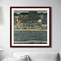 картина: casas junto al rio. la ciudad vieja, 1914г. в Братске