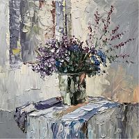 картина маслом сине-фиолетовый в Братске
