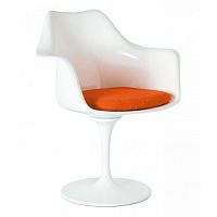 кресло tulip armchair бело-оранжевое шерсть в Братске