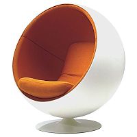 кресло eero ball chair бело-оранжевое в Братске