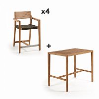 комплект мебели: стол и 4 стула pack 613 cybille от la forma (ex julia grup) в Братске