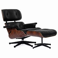 кресло eames style lounge chair & ottoman черное в Братске