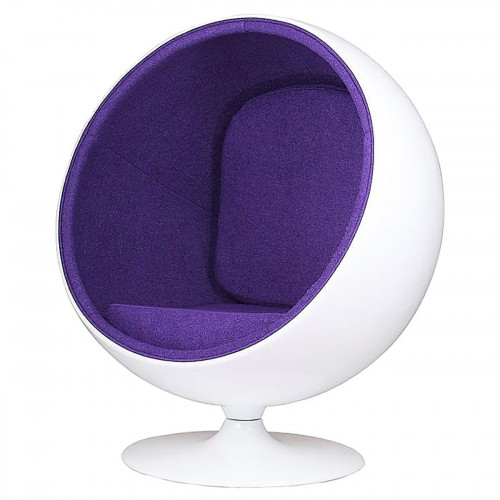 кресло eero ball chair бело-фиолетовое в Братске