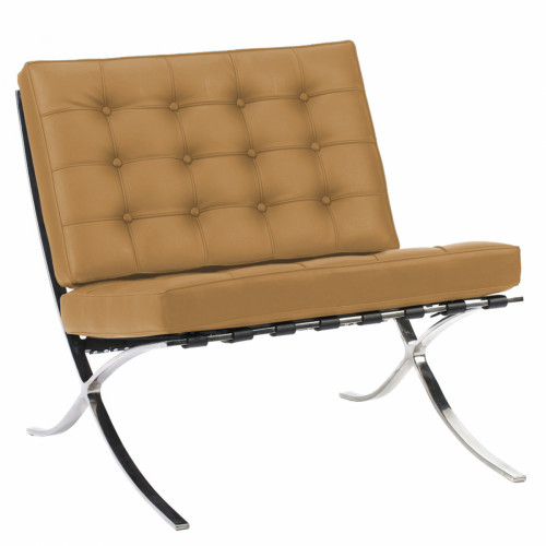 кресло barcelona chair коричневое в Братске