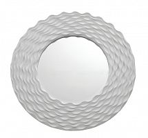 зеркало белое большое круглое с рельефным волнистым декором croome в Братске