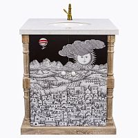тумба с раковиной старый город снег fornasetti в Братске
