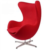 кресло arne jacobsen style egg chair красная шерсть в Братске