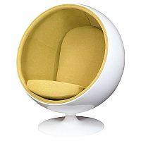 кресло eero ball chair бело-горчичное в Братске